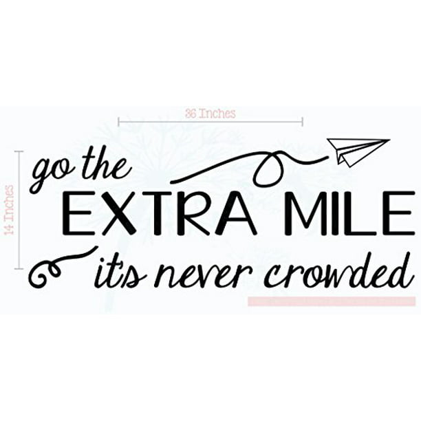 Go The Extra Mile Wall Decals Inspirational Vinyl Lettering Art Home Decor Quote